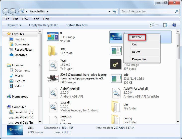 Recover deleted files in Windows 7 5