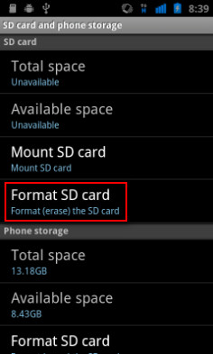 Micro SD card not formatted 5