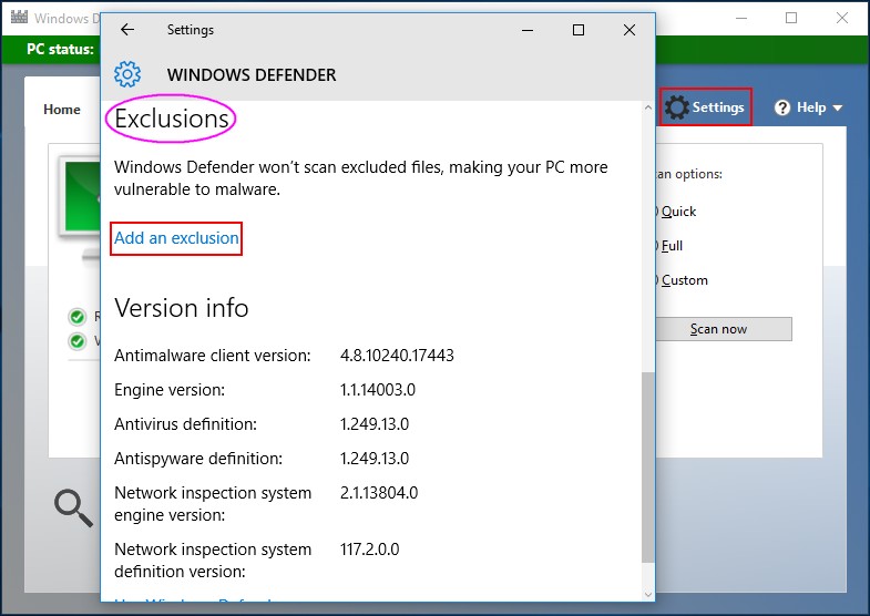 Windows Defender deleted my files 10