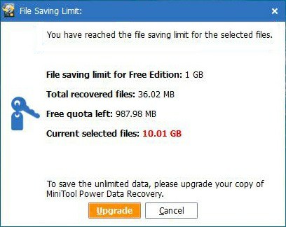 file saving limit