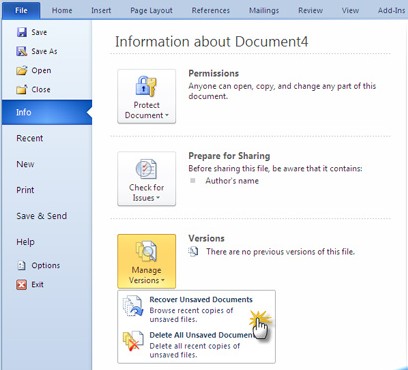 Recover deleted Word document 11