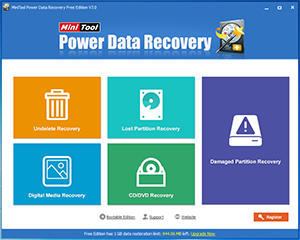 Free Data Recovery Software Main Window