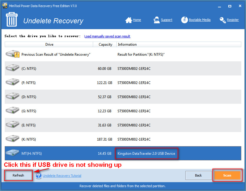 Recover deleted files from USB 3