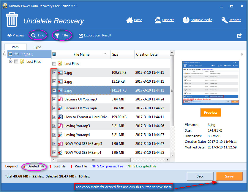 Recover deleted files from USB 4