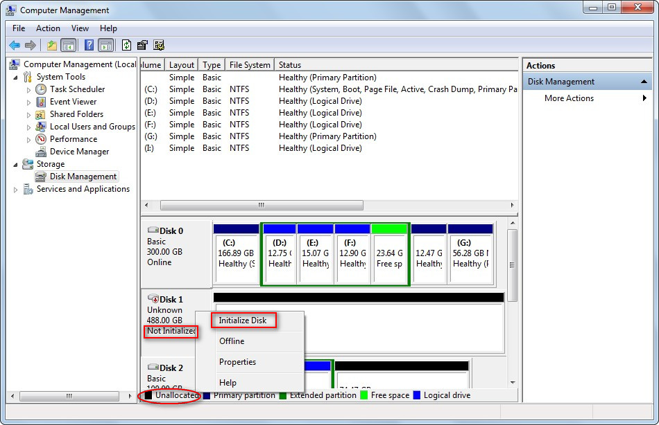 Disk shows as unknown 8