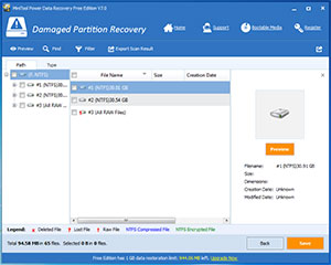 Free Data Recovery Software Recognized Partition Page