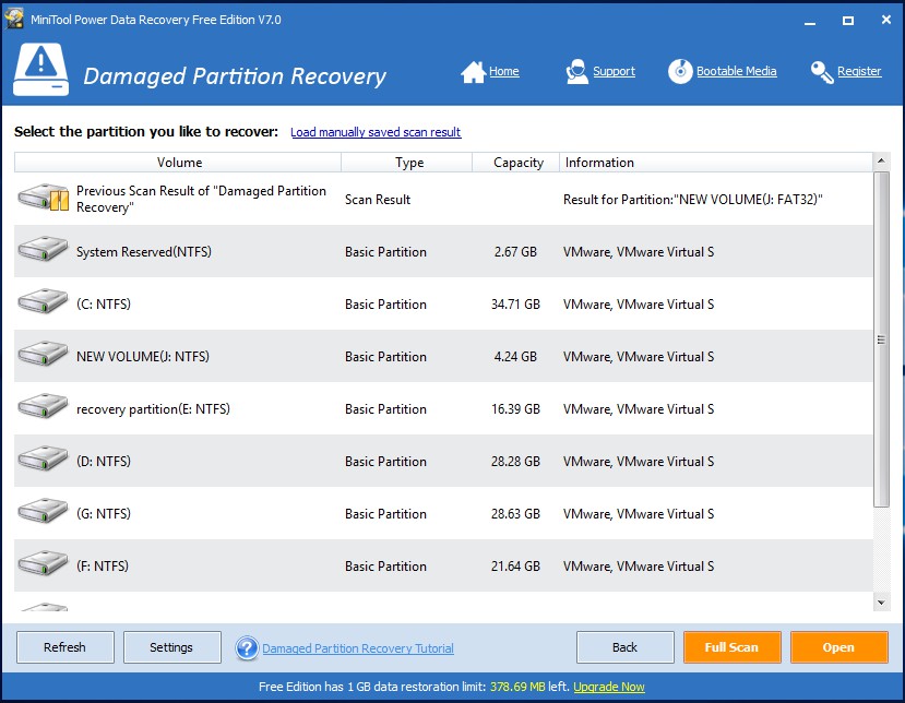 damaged partition recovery