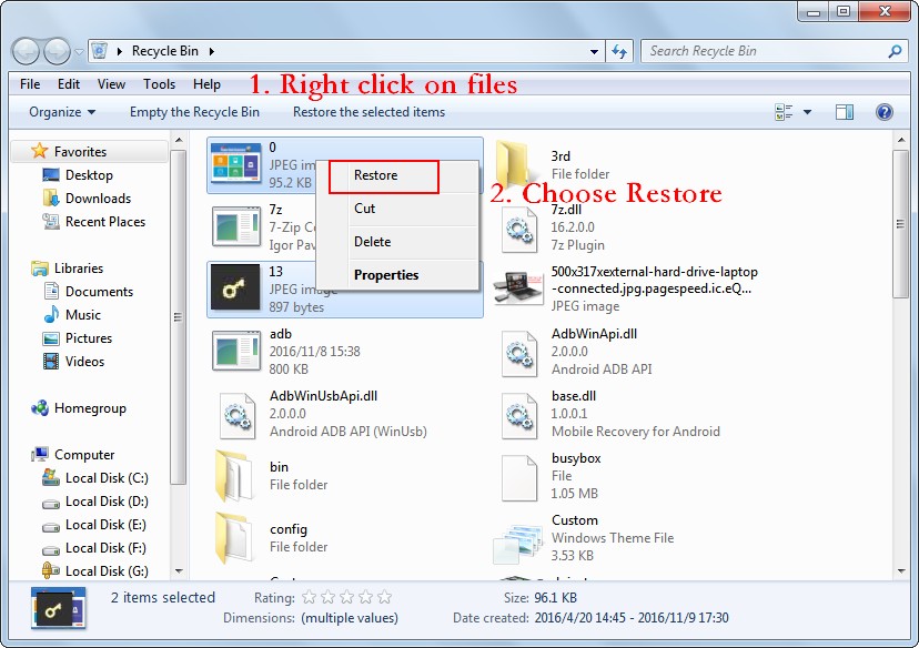 Recycle bin recovery 3
