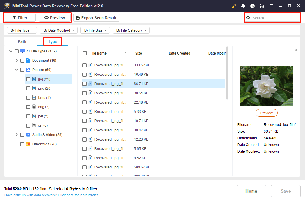use features to locate files