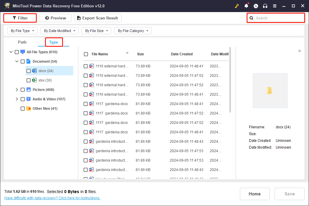 use features to locate files