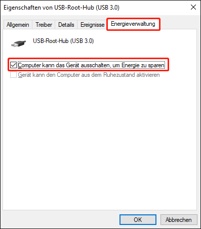 Wechseln Sie zur Registerkarte Energieverwaltung