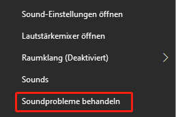 Wählen Sie Soundprobleme behandeln
