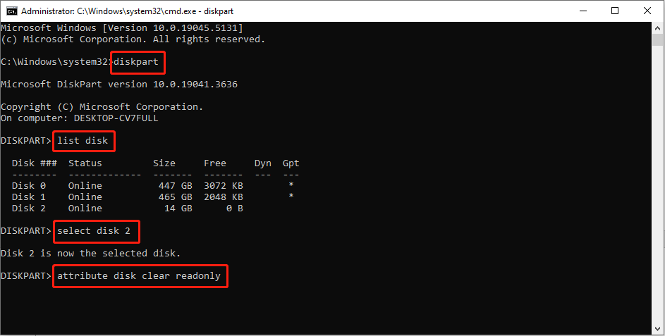 remove the read-only attribute using the Command Prompt
