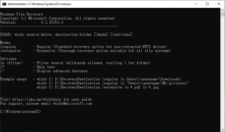 Windows File Recovery