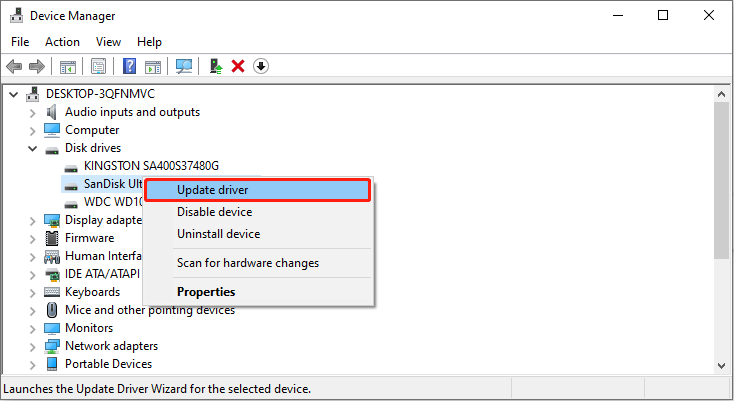 update the disk driver