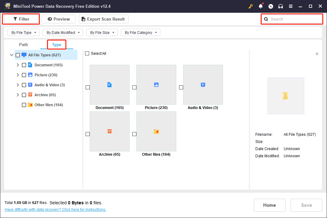 locate files using multiple features