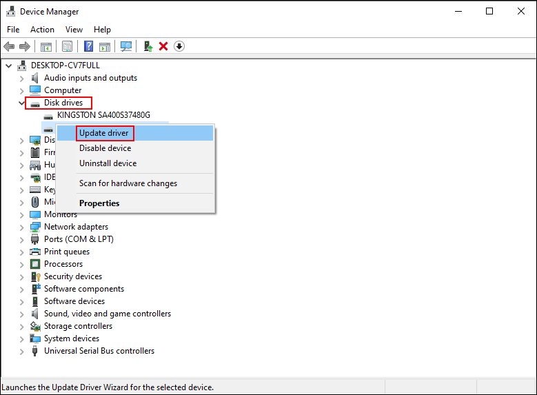 upgrade the device driver of Samsung T7 SSD