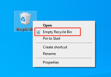 select Empty Recycle Bin