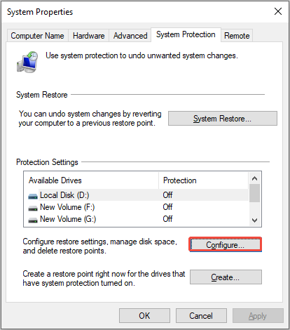 select Configure