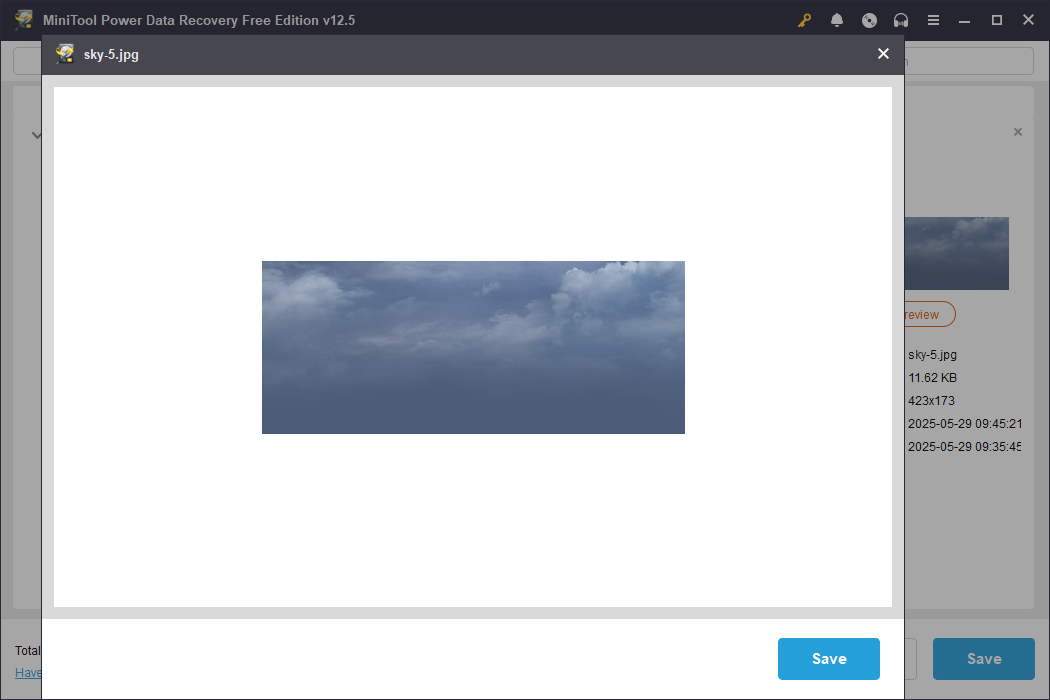 preview the file using MiniTool Power Data Recovery