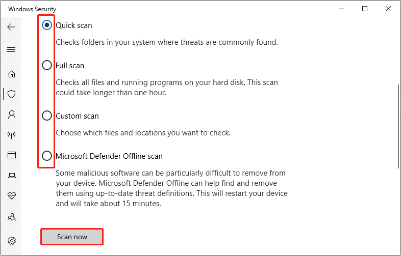 scan for viruses