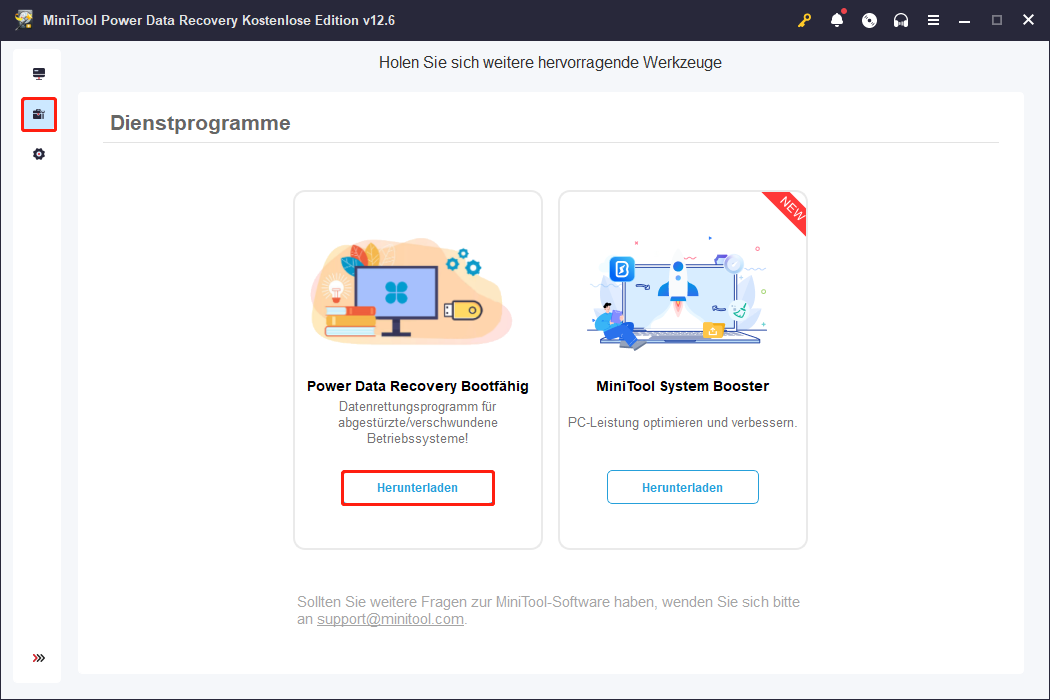 Laden Sie die bootfähige Edition von MiniTool Power Data Recovery herunter