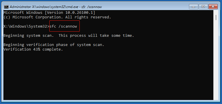 run the SFC scan to detect and repair corrupted or missing system files