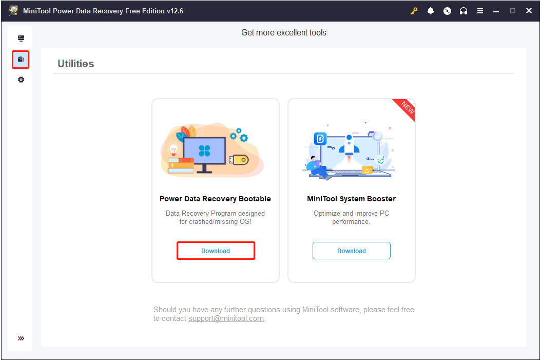 download the bootable edition of MiniTool Power Data Recovery
