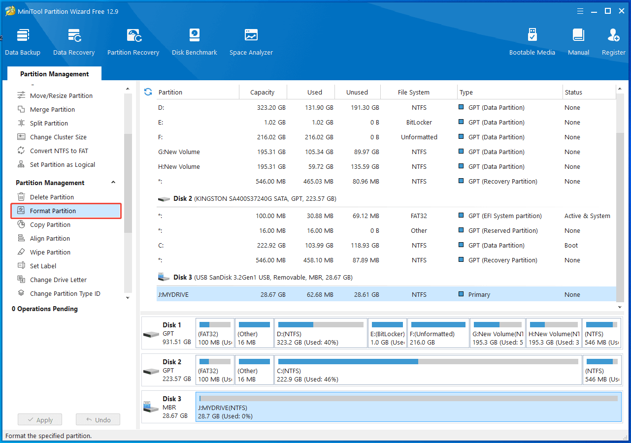 select Format Partition