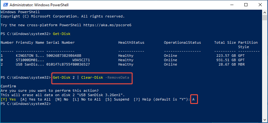 type the command to clean your hard drive