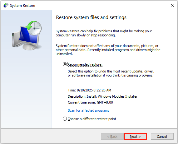 perform a System Restore