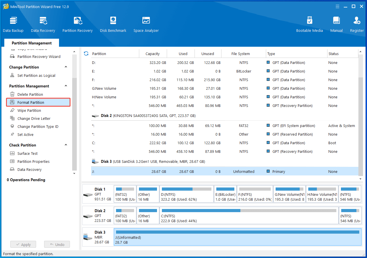 click Format Partition