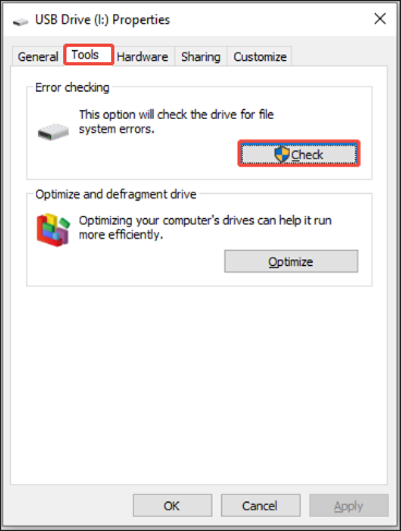 click the Check button