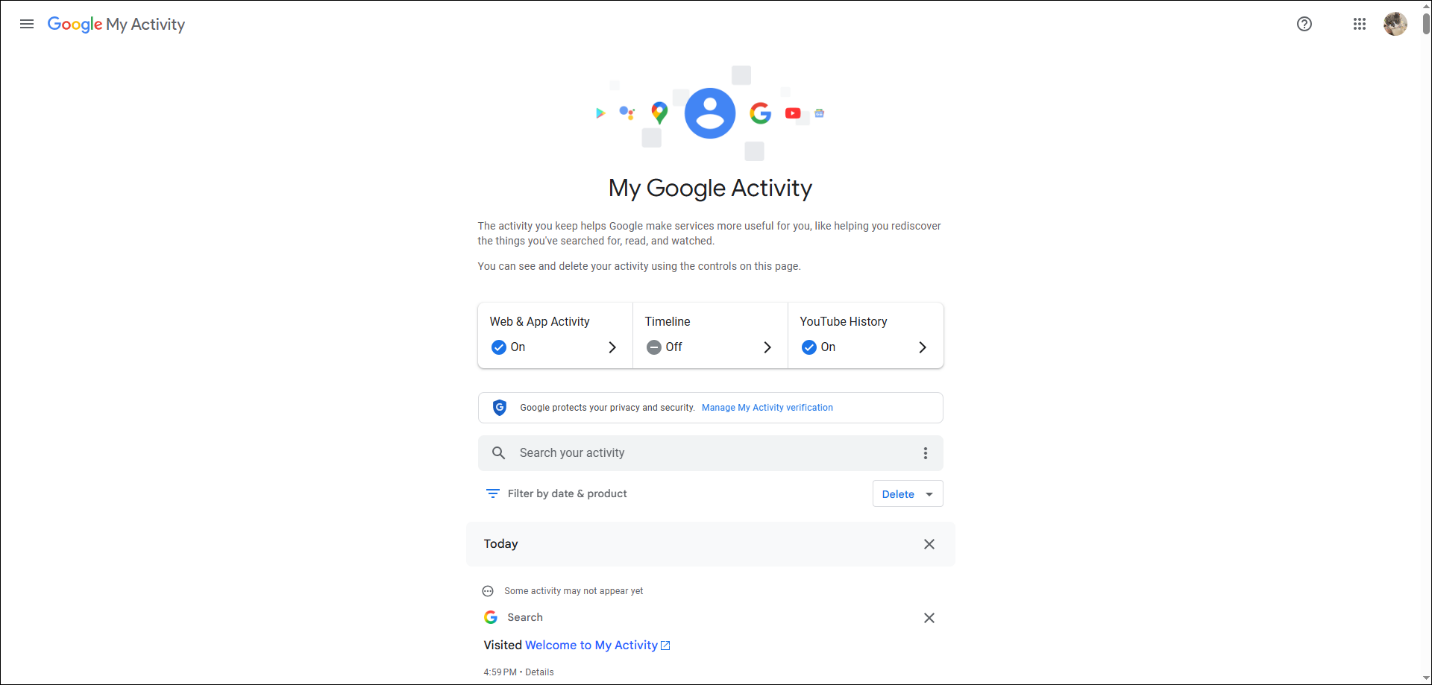 recover deleted Chrome history in My Activity