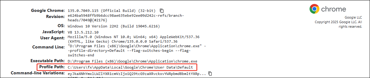 check the location for Chrome history