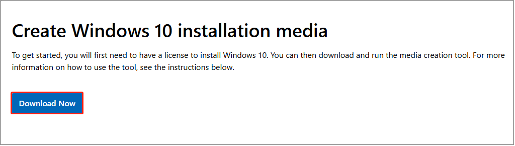 download Windows 10 installation media