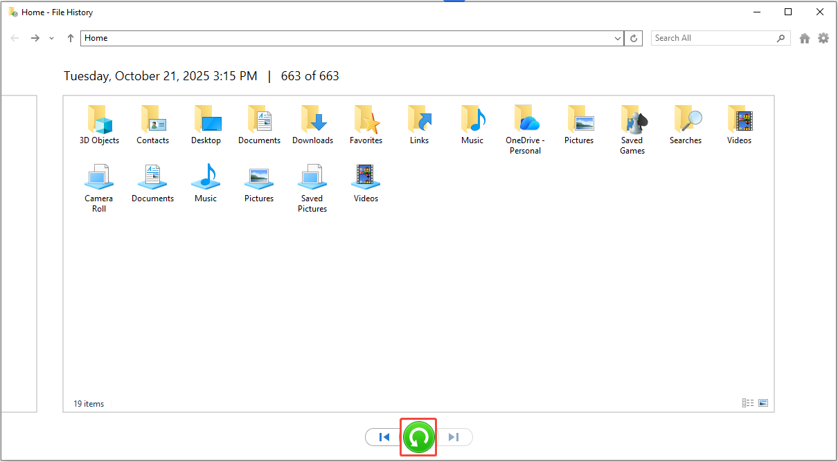 click the green Restore button to recover lost Notepad files
