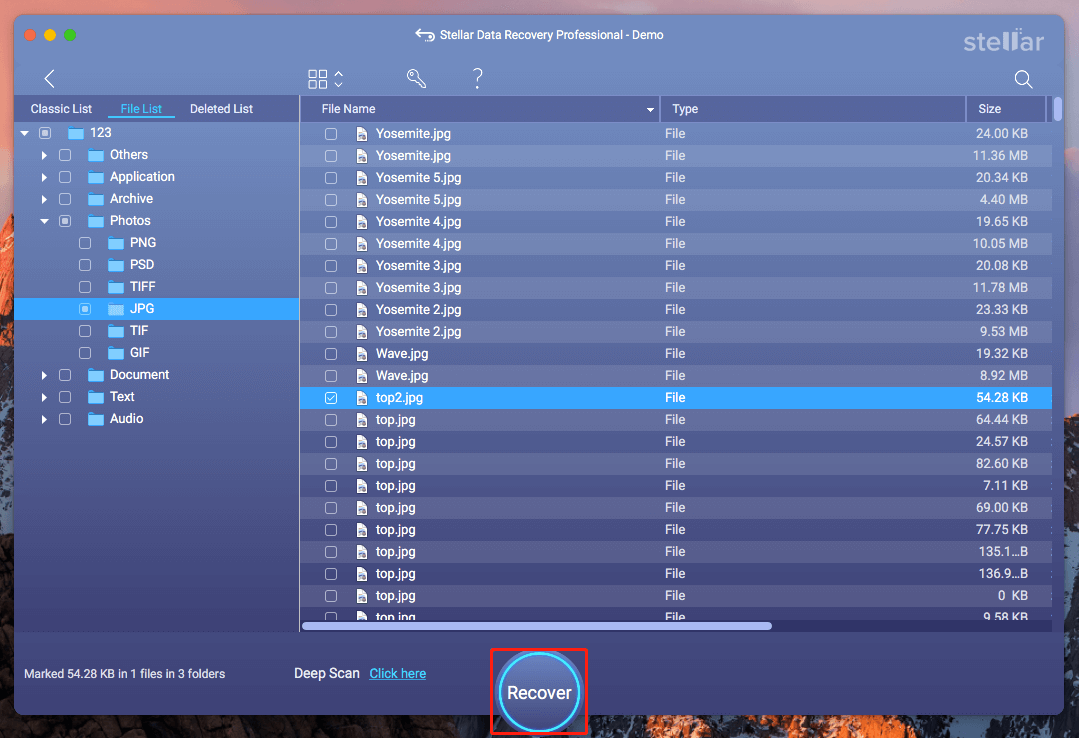 save the lost USB data using Stellar Data Recovery for Mac