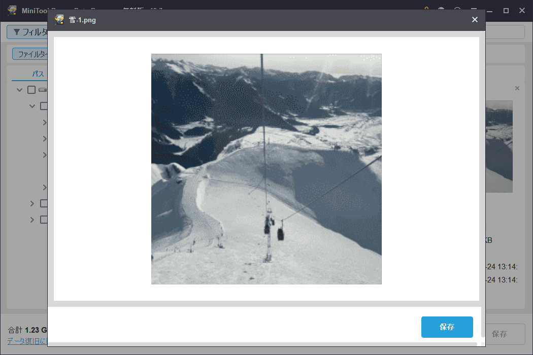 MiniTool Power Data Recoveryの「プレビュー」機能を使ってファイルの内容を確認