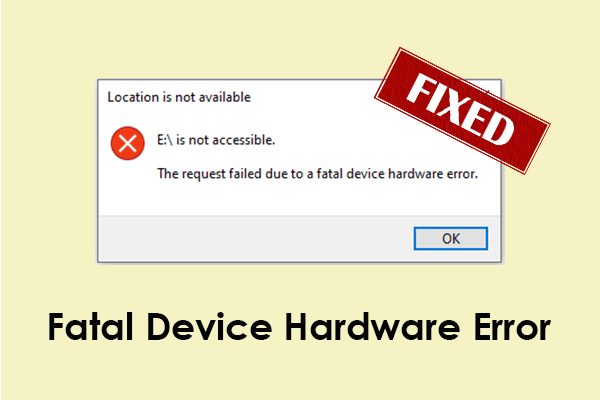 Fixed: The Request Failed Due to a Fatal Device Hardware Error