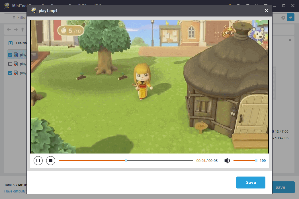 the preview interface of MiniTool Power Data Recovery