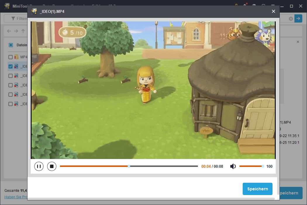 Die Vorschauoberfläche von MiniTool Power Data Recovery