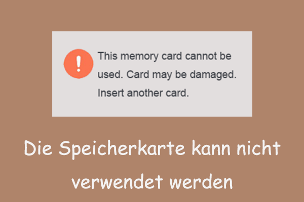 Wie können Sie den Fehler „Die Speicherkarte kann nicht verwendet werden“ beheben?
