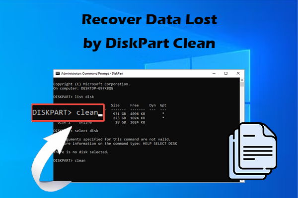 How to Recover Data Lost by DiskPart Clean on Windows 10/11