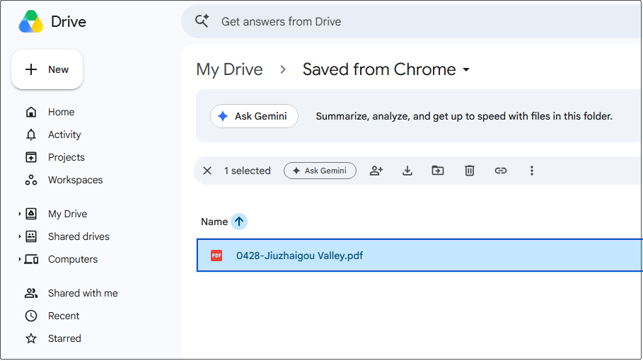 Google Drive interface showing a PDF file.