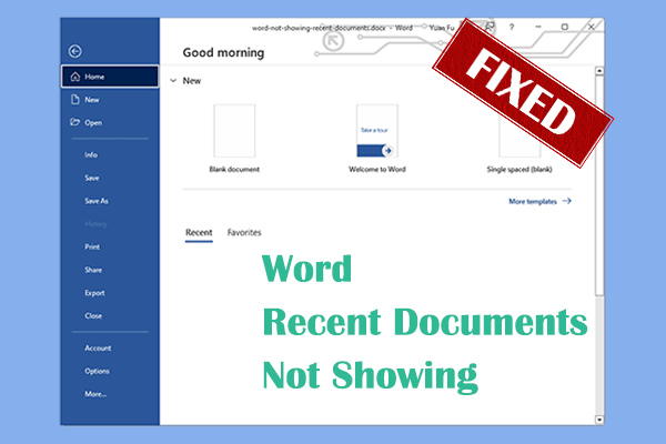 How to Fix Word Recent Documents Not Showing on Windows